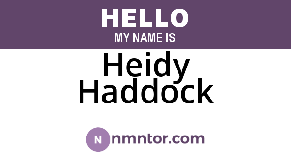 Heidy Haddock