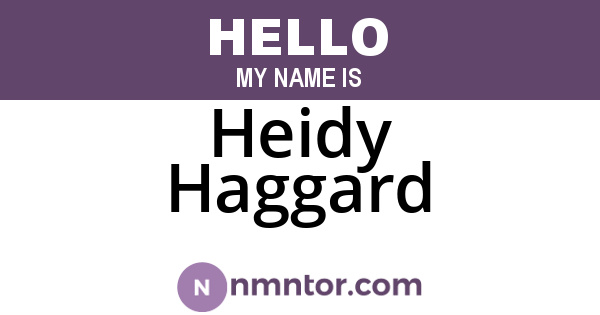 Heidy Haggard