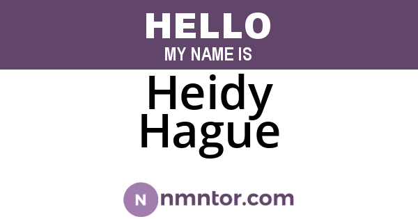 Heidy Hague