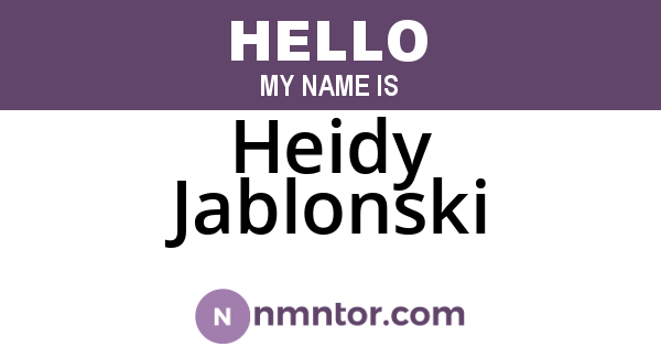 Heidy Jablonski