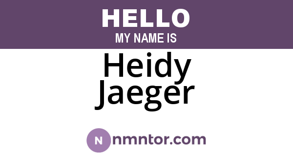 Heidy Jaeger