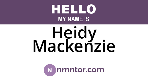 Heidy Mackenzie