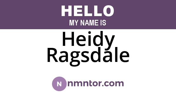 Heidy Ragsdale