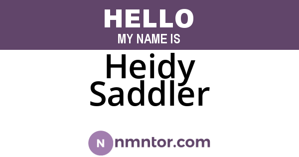 Heidy Saddler