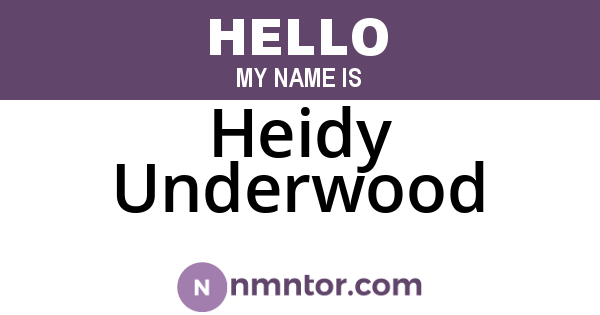 Heidy Underwood