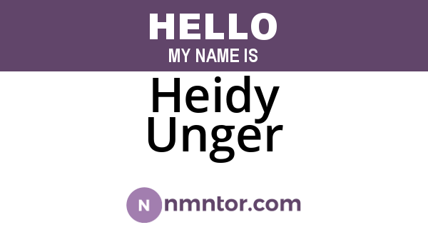 Heidy Unger