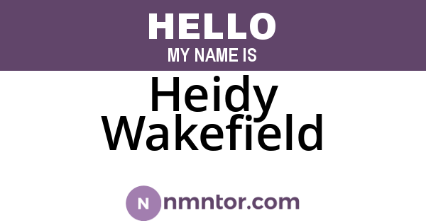 Heidy Wakefield