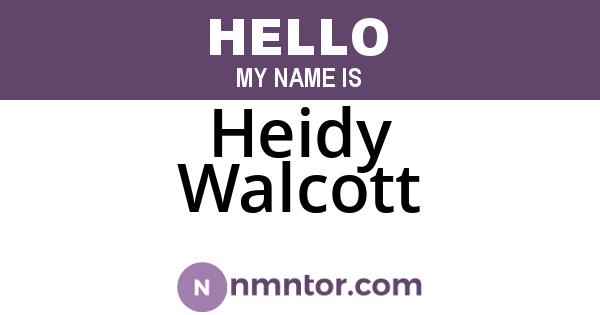 Heidy Walcott