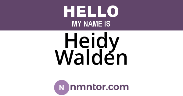 Heidy Walden