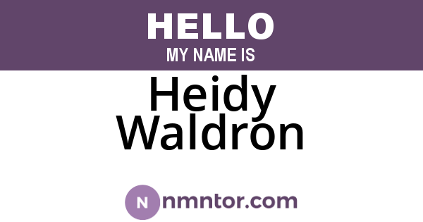 Heidy Waldron