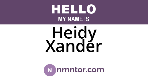 Heidy Xander
