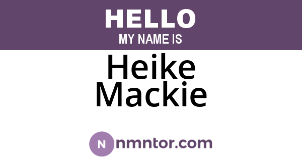 Heike Mackie