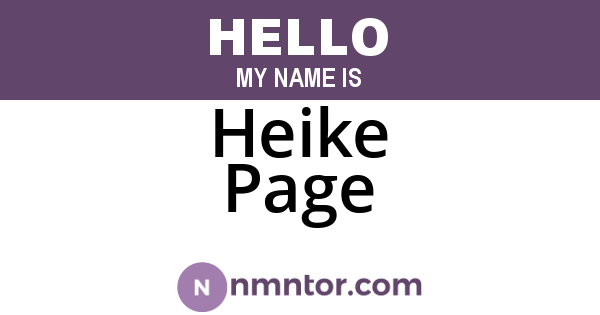 Heike Page