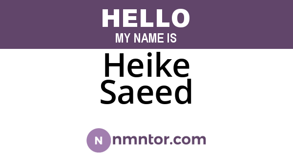 Heike Saeed