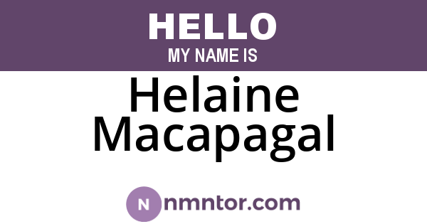 Helaine Macapagal