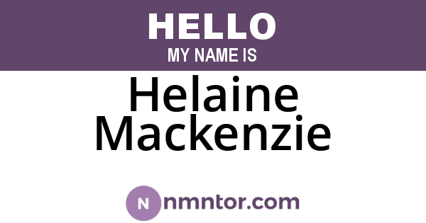 Helaine Mackenzie