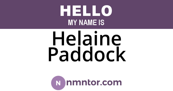 Helaine Paddock