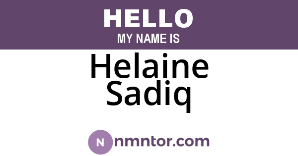Helaine Sadiq