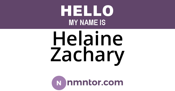 Helaine Zachary
