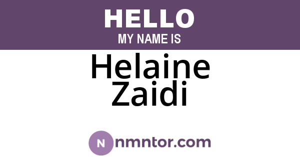 Helaine Zaidi