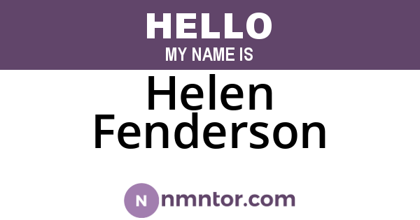 Helen Fenderson