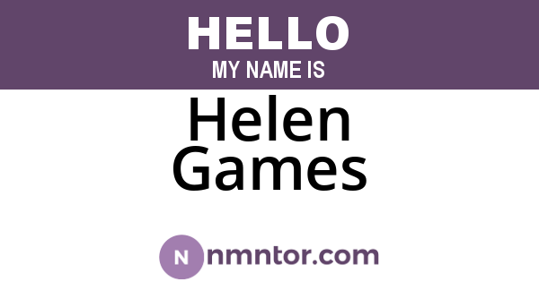 Helen Games