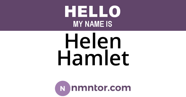 Helen Hamlet