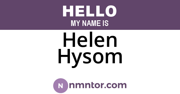 Helen Hysom