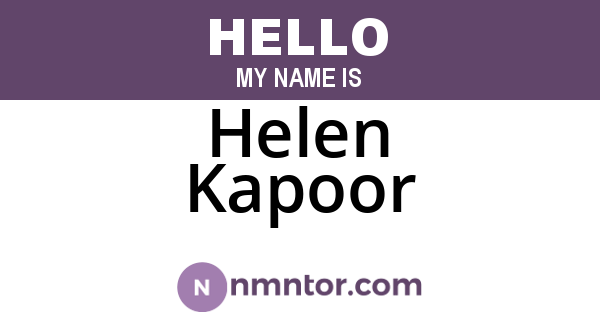 Helen Kapoor