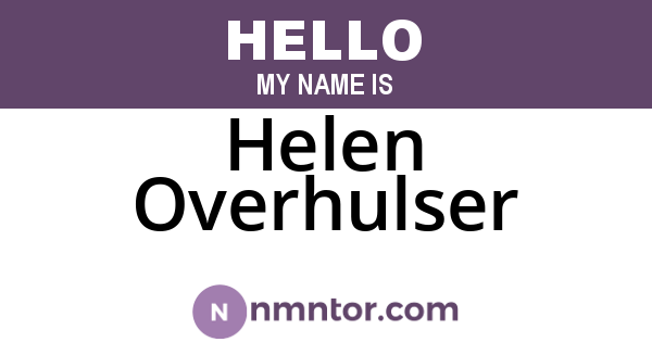 Helen Overhulser