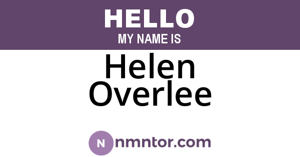 Helen Overlee