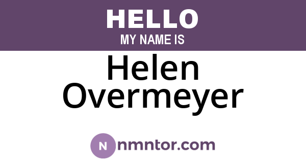 Helen Overmeyer