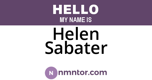 Helen Sabater