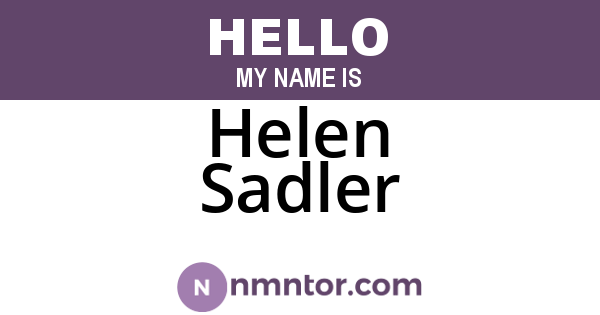 Helen Sadler