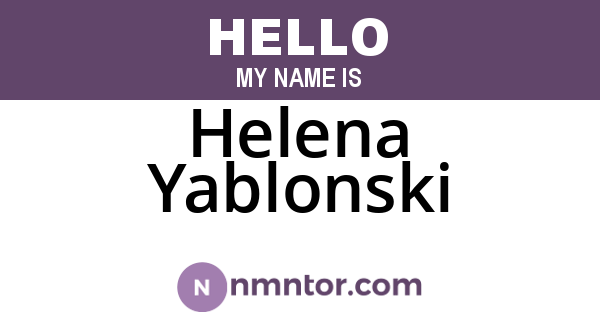 Helena Yablonski