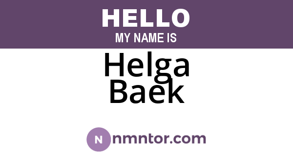 Helga Baek