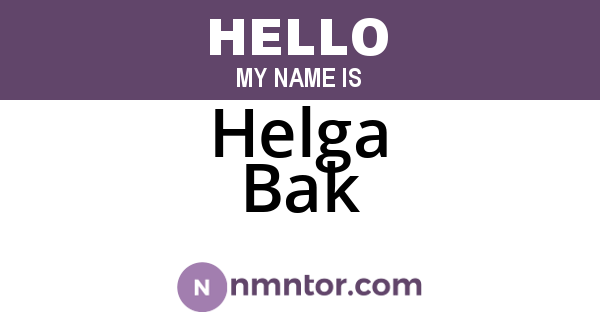 Helga Bak