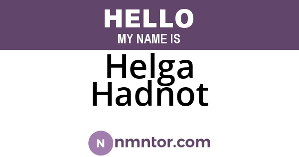 Helga Hadnot