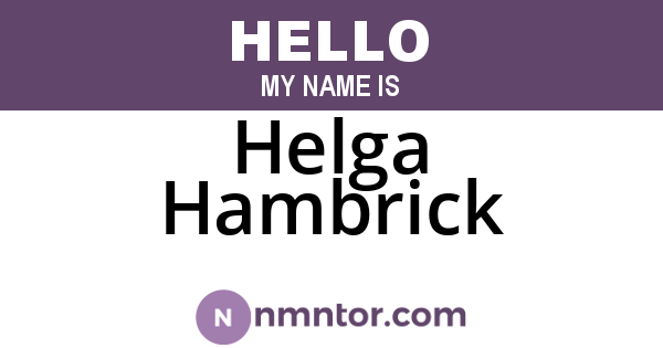 Helga Hambrick