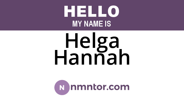 Helga Hannah