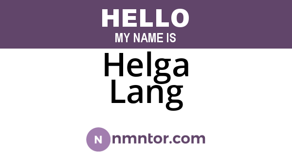 Helga Lang