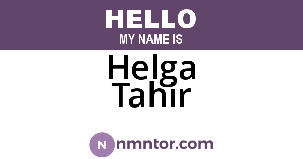 Helga Tahir