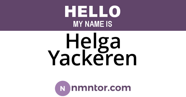 Helga Yackeren