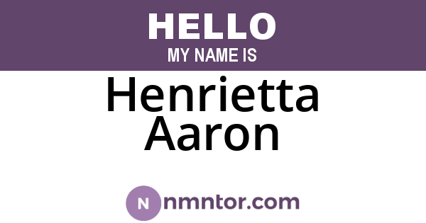 Henrietta Aaron