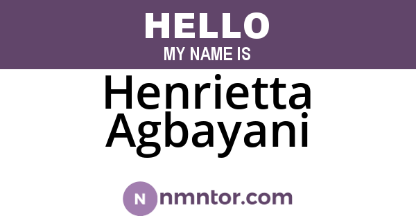 Henrietta Agbayani