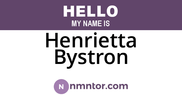 Henrietta Bystron