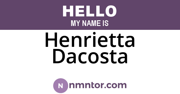 Henrietta Dacosta