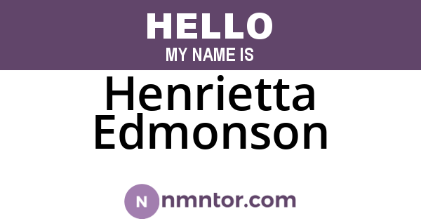 Henrietta Edmonson