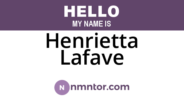 Henrietta Lafave
