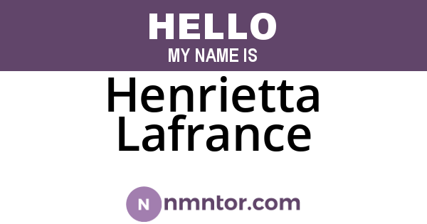 Henrietta Lafrance